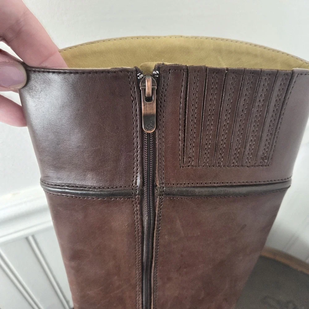 Bussola Trapani Tall Brown Leather Riding Boots Equestrian Knee High EU 38 US 7